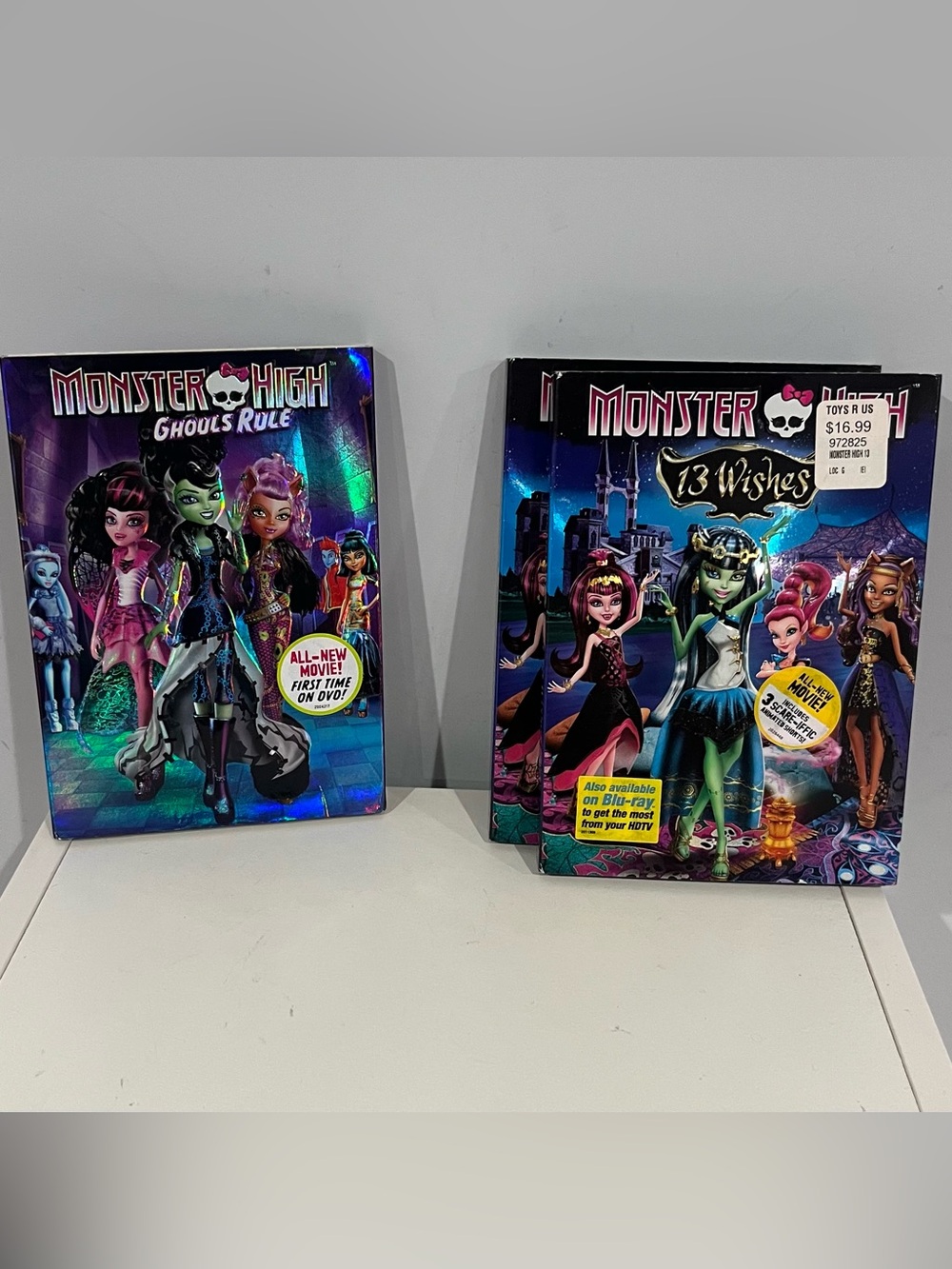 Monster High - 3 DVDs 13 Wishes (2) Ghouls Rule- Untested Mattel Universal Studi